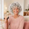 5/6/8pcs Funny Grandma Gray Wig Hairpiece Halloween Costume Set  Costume Party