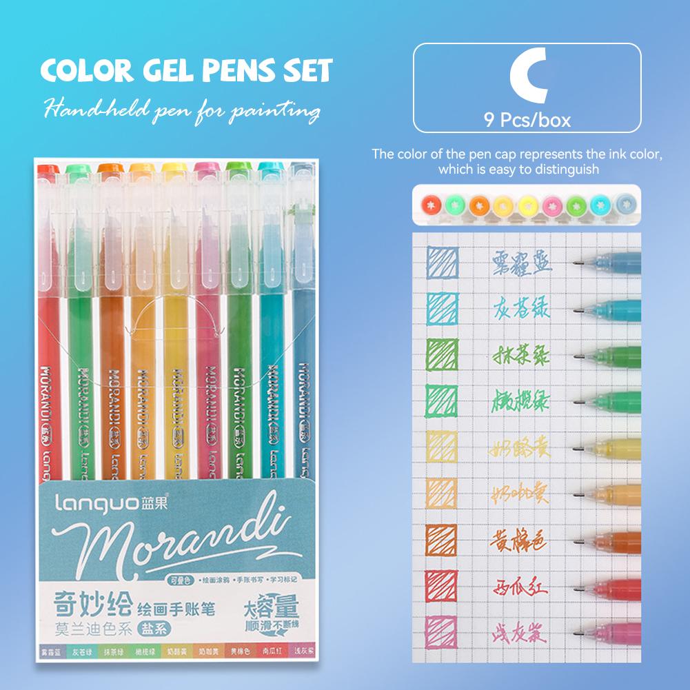 9 шт./кор. набор цветных гелевых ручек Morandi 0,5 мм чернильная ручка для письма для студентов школьные принадлежности канцелярские принадлежности