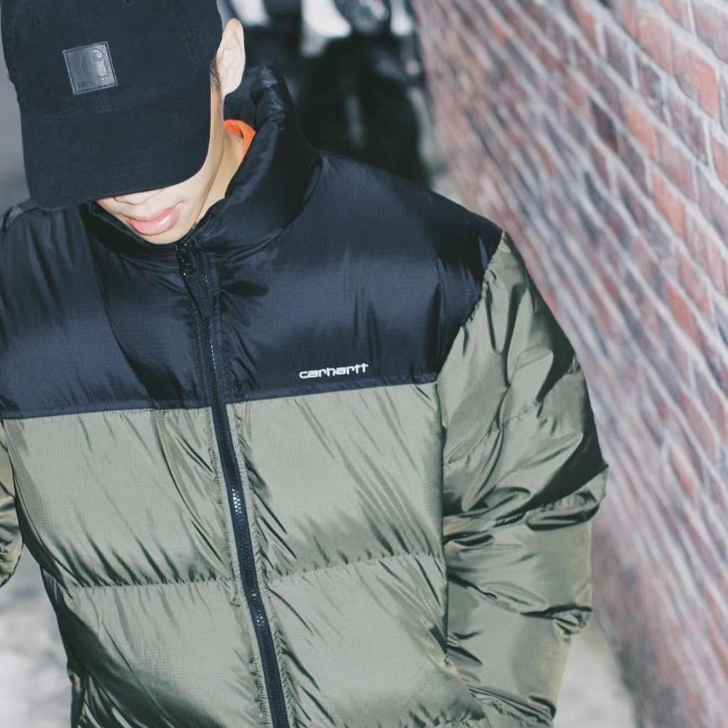 Пуховая хлопковая куртка Carhartt: Зимняя версия, защищающая от холода и ветра, с вышивкой для мужчин и женщин - Модная верхняя одежда для пар