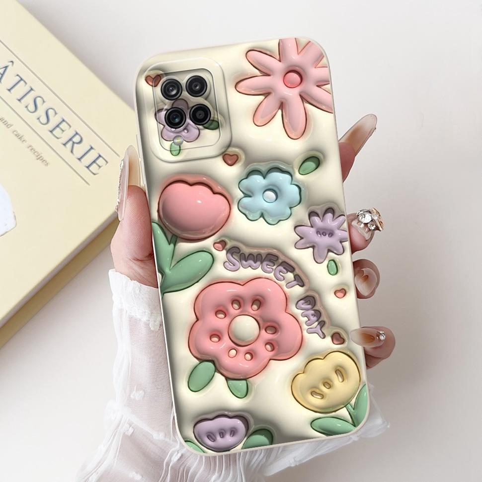 For Samsung Galaxy A12 Case Colorful Flower Panda Cartoon Cover Soft Slim Phone Cases For Samsung  A12 GalaxyA12 Back Cover