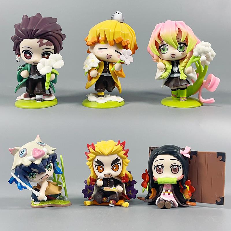 Cute And Colorful Demon Slayer Figures With Tanjiro Nezuko Zenitsu In Pvc Material
