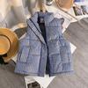 Куртка-жилет без рукавов в клетку со стойкой воротником, женская, новая, осенне-зимняя, многослойная, повседневная, свободного кроя