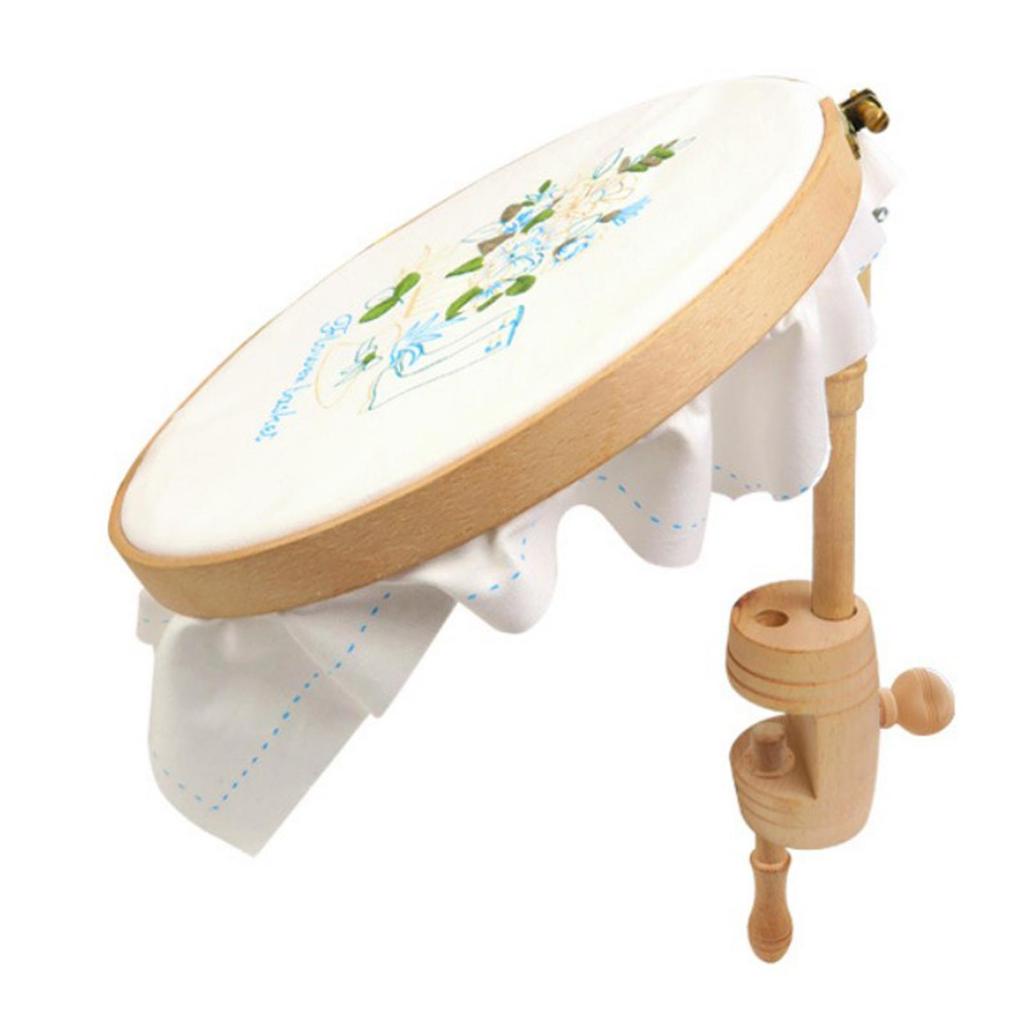 Регулируемый на 280° стол из бука, встроенные маленькие пяльцы для вышивания, настольные простые пяльцы для вышивки крестиком