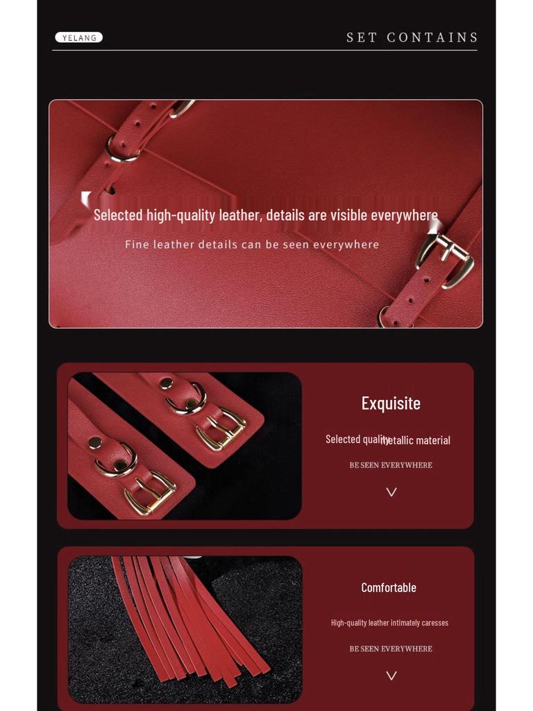 Интимный набор BDSM из 10 предметов: Кляп-шар, Плеть, Наручники, Наручники на ноги и Маска для глаз