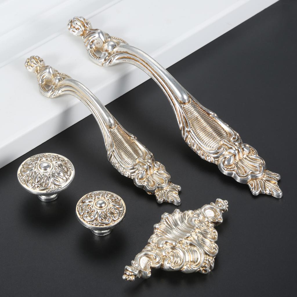 DRELD Антикварная ручка для двери шкафа Мебельная ручка Ретро Серебряная Ручка для ящика Садовая Классическая ручка-кнопка Декор для дома 32/96/128 ММ