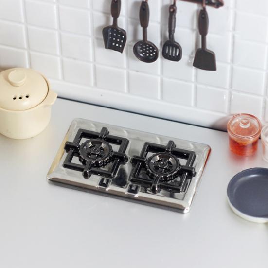 1:12/1:6 кукольных миниатюрных газовых плит, реалистичные двойные модели плит, сделай сам, кукольная жизнь, микросцена, орнамент, кукольный дом, кухонный декор, аксессуары