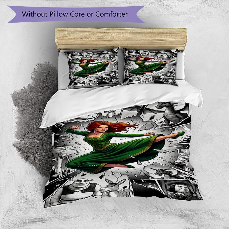 Heroine Power Design Bed Bedding Set 1 Duvet Cover + 2 Pillowcases Soft Breathable Household Bed Linens