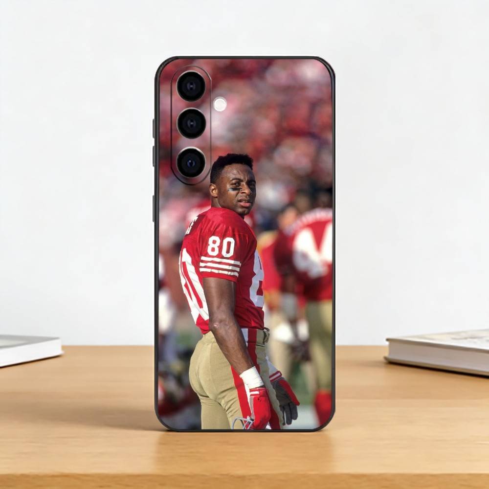 American Football Jerry R-Rice Phone Case For Samsung Galaxy A73,A72,A71,A70,A53,A52,A51,Others Soft Black Cover