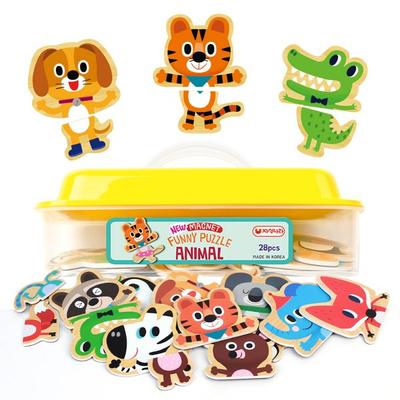 Magnetic Nara New Magnetic Funny Puzzle Animal, 1 комплект, 28 Peace, лучший пазл для малышей в Корее