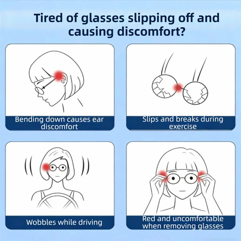 2Pcs Anti-slip Eyeglass Frame Decor Soft Silicone Eyeglass Ear Hooks Glasses Ear Grips Daily Wear