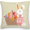 Home Decor Easter Pillowcase Sofa Cushion Cover Bedroom Room Decor Easter Bunny Egg Print Throw Pillow Case