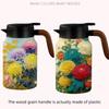 Chinese Style Retro Flower Insulated Kettle Hot Water Stainless Steel Vacuum Flask Vintage Floral Printing Water Cup for Outdoor