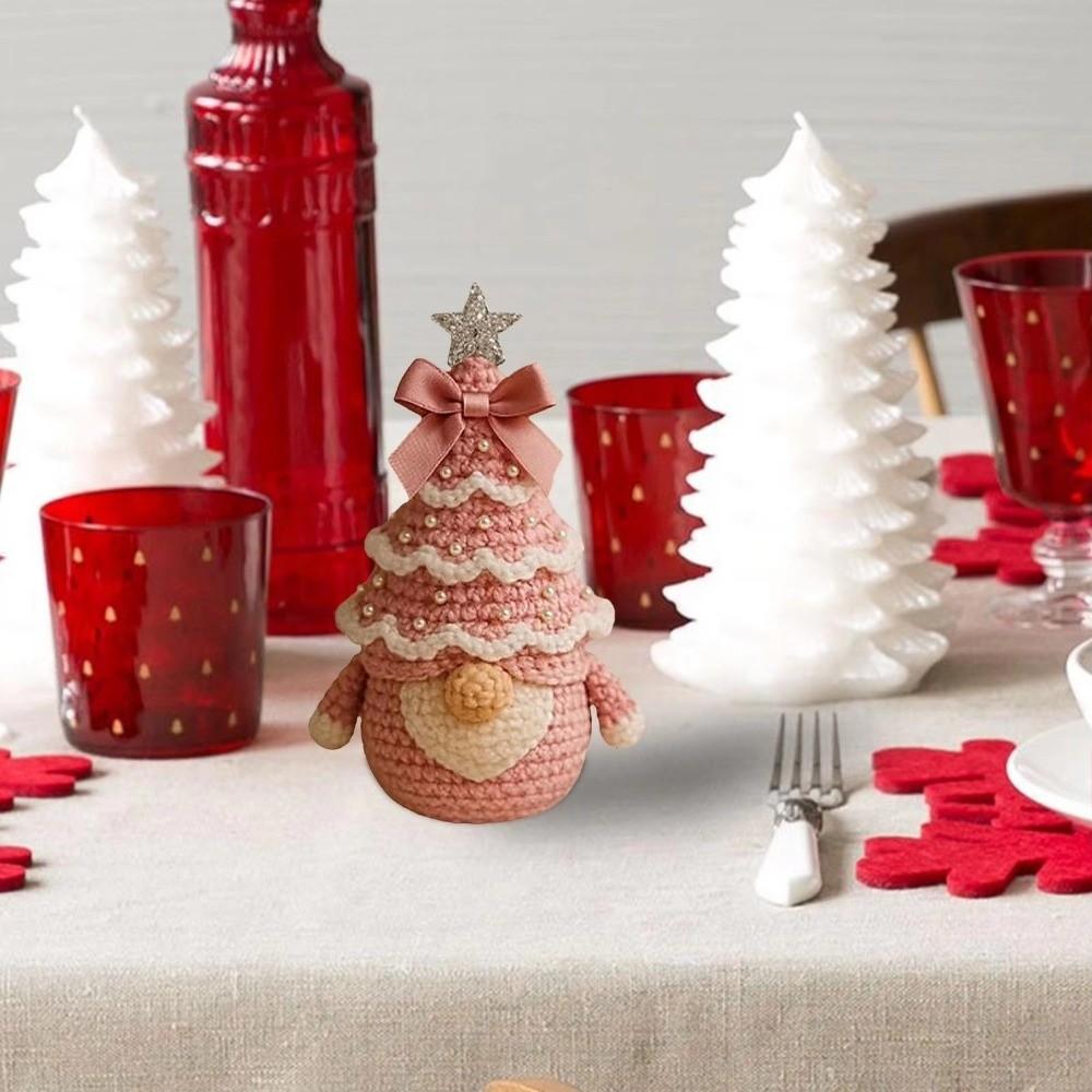 Cotton Yarns Crochet Gnomes Making Set DIY Quilted Christmas Tree Kit  Christmas Party Decorations