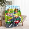 Cute Cars Theme Printed Blanket - Perfect for Couch, Bed, Travel & Outdoor Use | Machine Washable, Cozy & Durable.