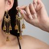 Vintage Bohemian Elegant Bell Long Fringe Earrings Stylish Statement Accessories for Women Summer
