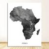 Map Travel Wall Art Canvas Painting Gray Black White Living Room Home Decoration Painting Africa Map Posters and Prints