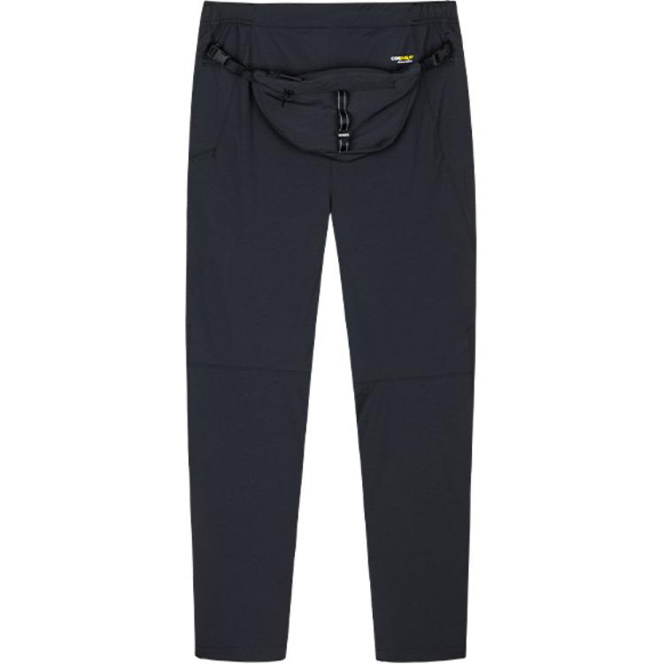 Anta Спортивные брюки Outdoor Series Straight Leg Lace-Up Mid Rise из дышащего трикотажа для мужчин, базовые, черные 152430515-3