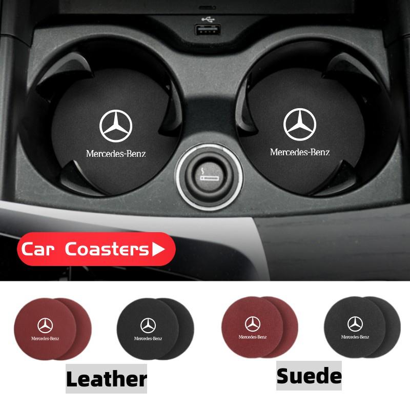 CRB1 Car Coaster Water Cup Bottle Holder Anti-slip Pad Mat Interior For Benz W202 W212 W126 W140 W168 W177 CLS GLE GLC GLS CLA