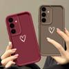 Простой матовый чехол с рисунком в виде сердца для Samsung S24 FE S23 Ultra S22 A16 A55 A15 A35 A54 A25 A34 A14 TPU противоударный защитный мягкий чехол для телефона