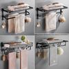 Bathroom Rack No Punching Space Aluminum Towel Rack Toilet Toilet Storage Towel Rack Bathroom