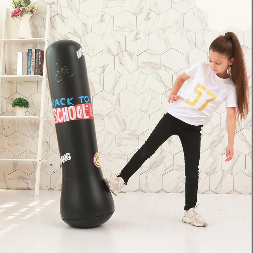 Inflatable Punching Bag PVC Tumbler Boxing Bag Stress Relief Toy Boxing Training Sandbag 1.2M for Adults Kids Taekwondo Training