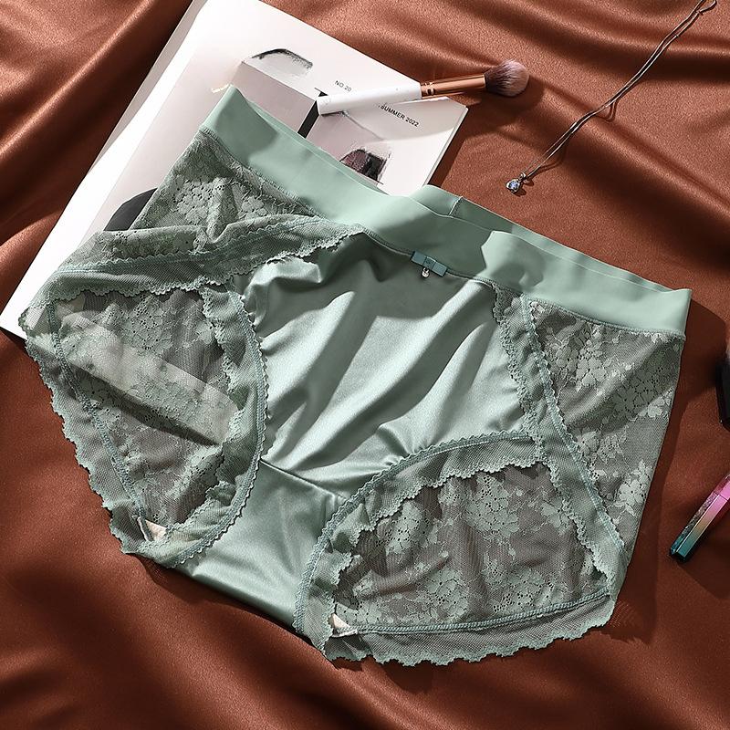 Large Size Briefs Light Luxury Women's Underwear Sexy Lace Jacquard Panties Breathable Crotch Underpants for Women