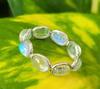 Natural Rainbow Moonstone 925 Sterling Silver Eternity Ring 6.75 US Gift A-19