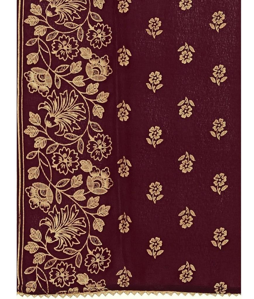 Женский бордовый поликреповый прямой курта-пант с дупаттой, комплект, праздничная одежда, топ-туника-платье