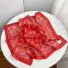 Trend Street European and American Cashew Nut Flower Cotton Square Scarf 61cm Head Scarf Silk Scarf Waist Fashion Multifunctional Silk Scarf