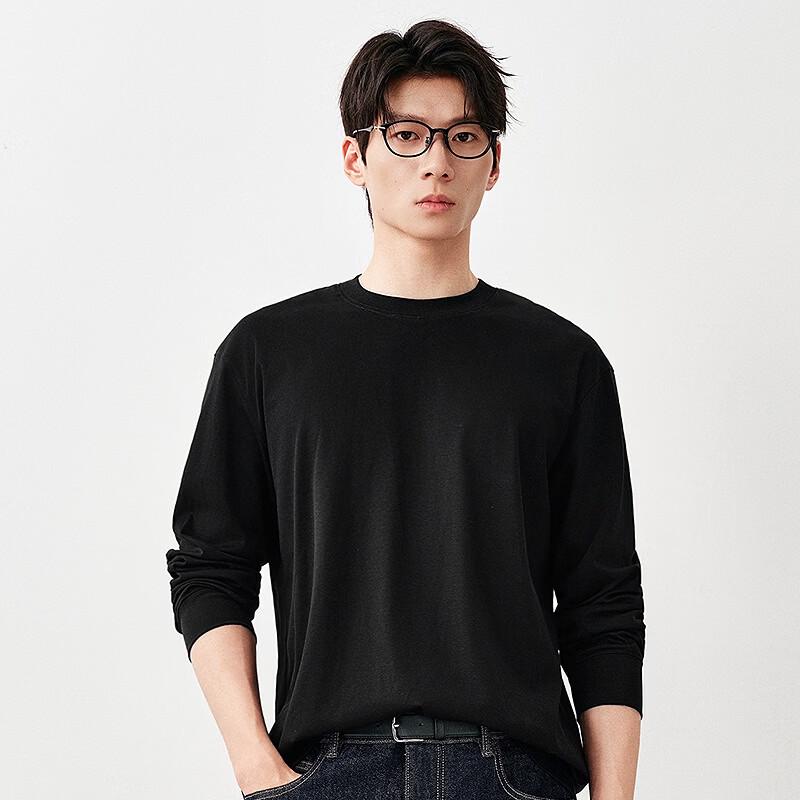 Men's Premium 50S Cotton Crew Neck Long-Sleeve T-Shirt