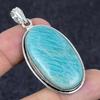 Amazonite Gemstone Handmade 925 Sterling Silver Jewelry Pendant 2.17" k7K12