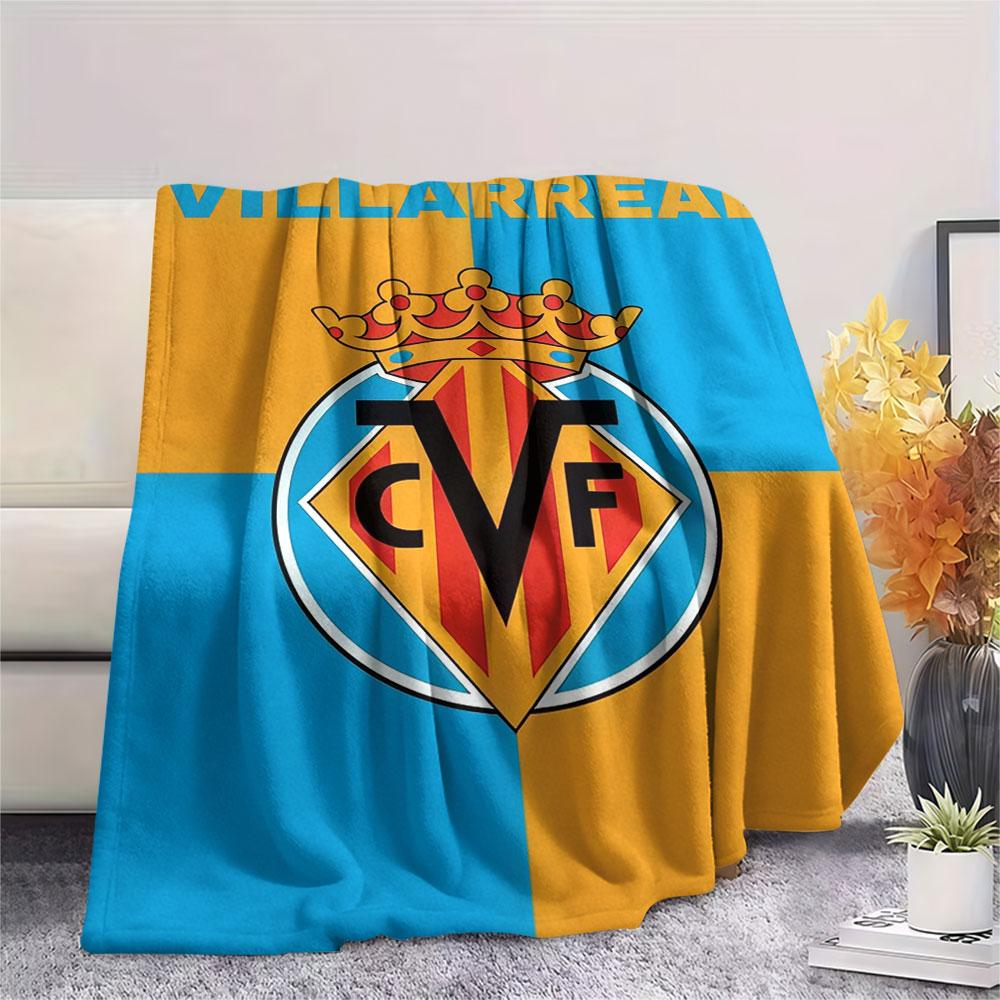 Villarreal logo FlAannel Blanket, High quality Comfortable for All Seasons, Home Decor, Warmth and Comfort