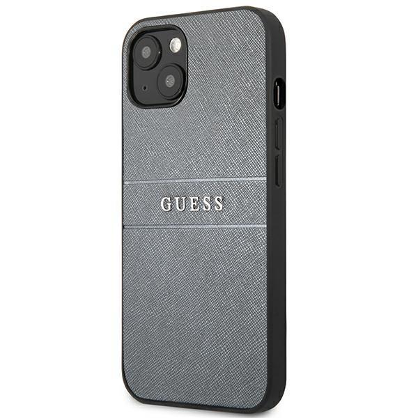 Etui do iPhone 13 mini Guess Saffiano Strap Szare
