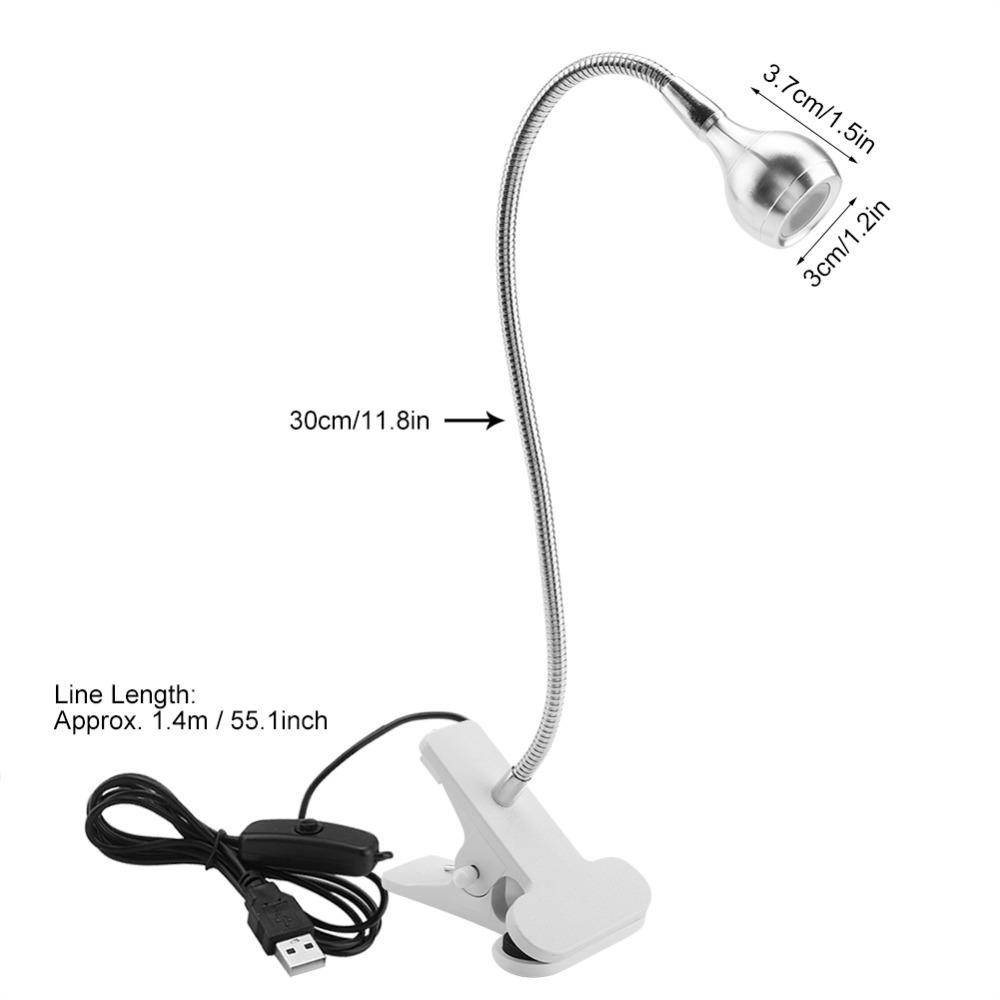 USB Powered USB LED Table Light With Clip LED Clip On Light Bright Mini Desk Night Lamp  Reading