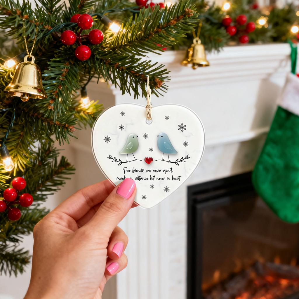 2D Акриловый Декор в форме Сердца из Морского Стекла, Сувенир в виде Сердца Дружбы, Украшение в виде Сердца Дружбы для Подвешивания на Дерево,