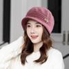 Женская модная зимняя утепленная флисовая шапка с подкладкой, универсальная, для езды на велосипеде, морозостойкая, вязаная шерстяная шапка для мам