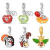 Новинка Шармы Медь Счастливый Красное и Зеленое Яблоко Шармы Бусины Подходят Женщинам 3 мм Оригинальный Браслет Ожерелье Сделай Сам Изысканные Ювелирные Изделия Подарки