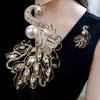 Elegant Peacock Collar Pin Corsage Ladies Luxury Anti-Smudge Cheongsam Dress Accessories