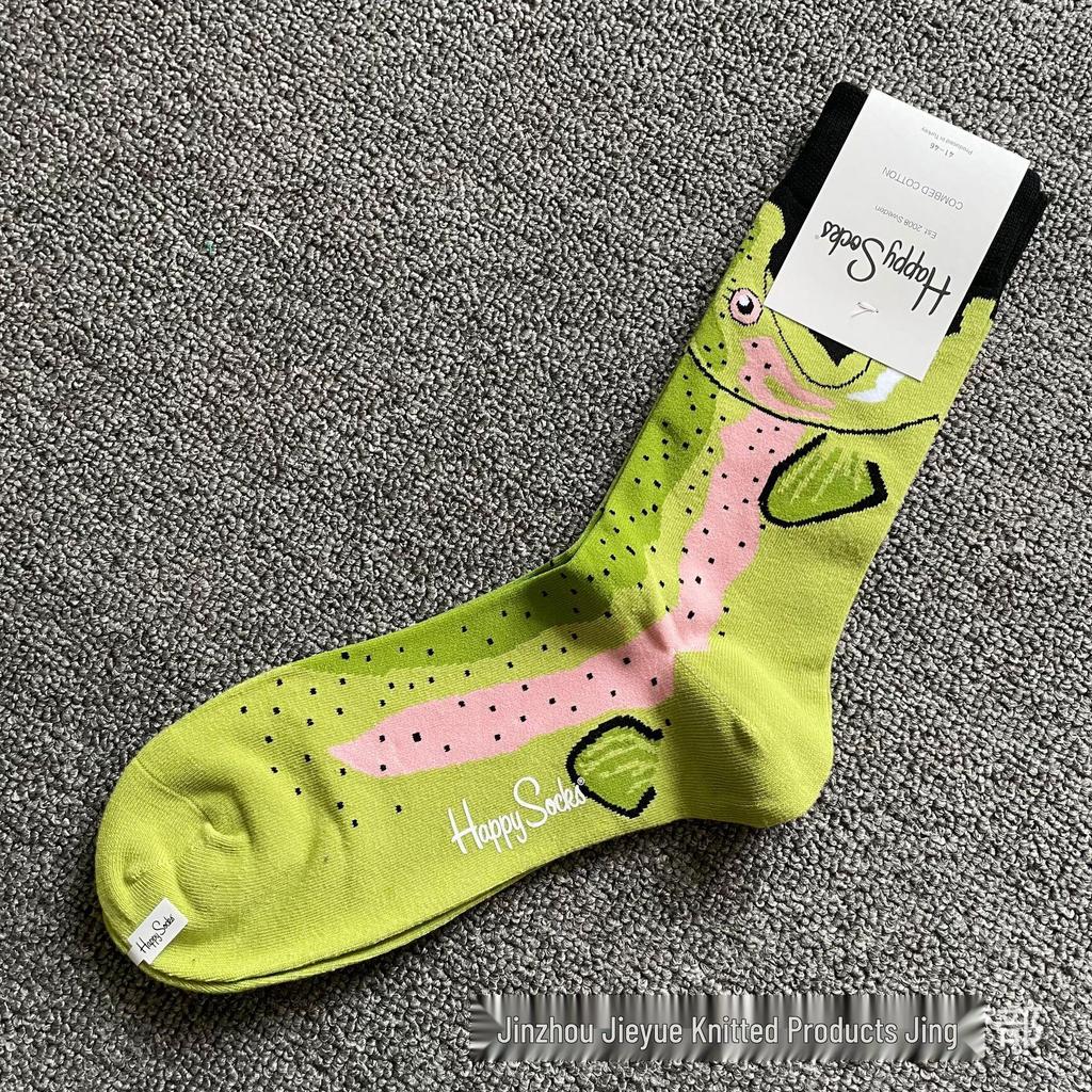 Hippy Happy Мужские Универсальные Хлопковые Носки до Середины Икры Модные