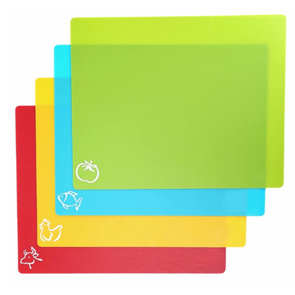 Гибкие Нескользящие Нарезные Доски с Иконками Еды Разделочные Доски Кухонные Инструменты Набор Разделочных Досок