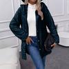Women's Solid Color Fashion Casual Warm Fashion Diamond Plush Hooded Cardigan Coat