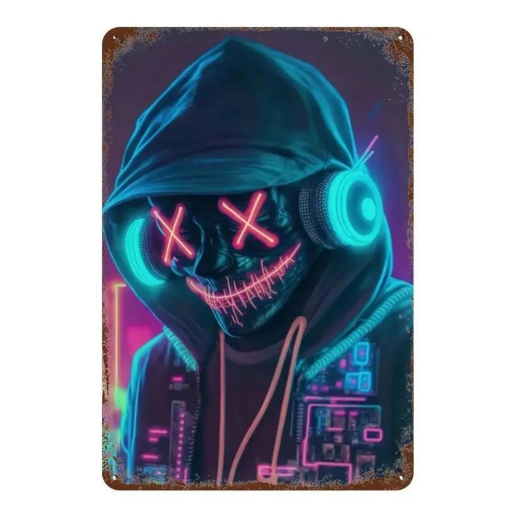 Metal Tin Signs Lighting DJ Wall Decoration Plaque Vintage Art Poster Iron Painting for Man Cave Home Cafe Game Room Club Bar