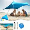 1Pc Beach Shade Tent Portable Canopy Sun Shelter with Sandbag Anchors
