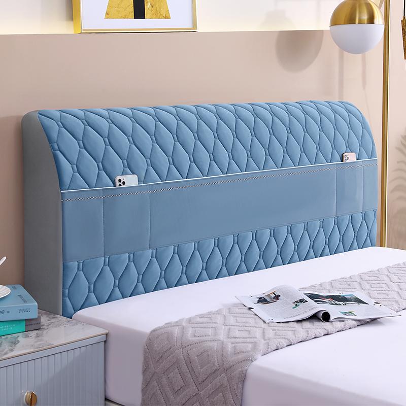 Off-white Thickened Upholstered Headboard Cover - Full Size, Simple and Soft