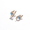 Stylish Drop Blue Zircon Earrings with Personalized Design Ballet Girl Earclasp