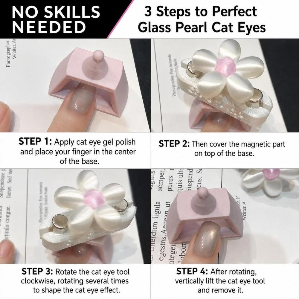 Flower Shaped Cat Eye Nail Magnet Portable Rotatable Nail Magnet Nail Art Magnet Tool DIY