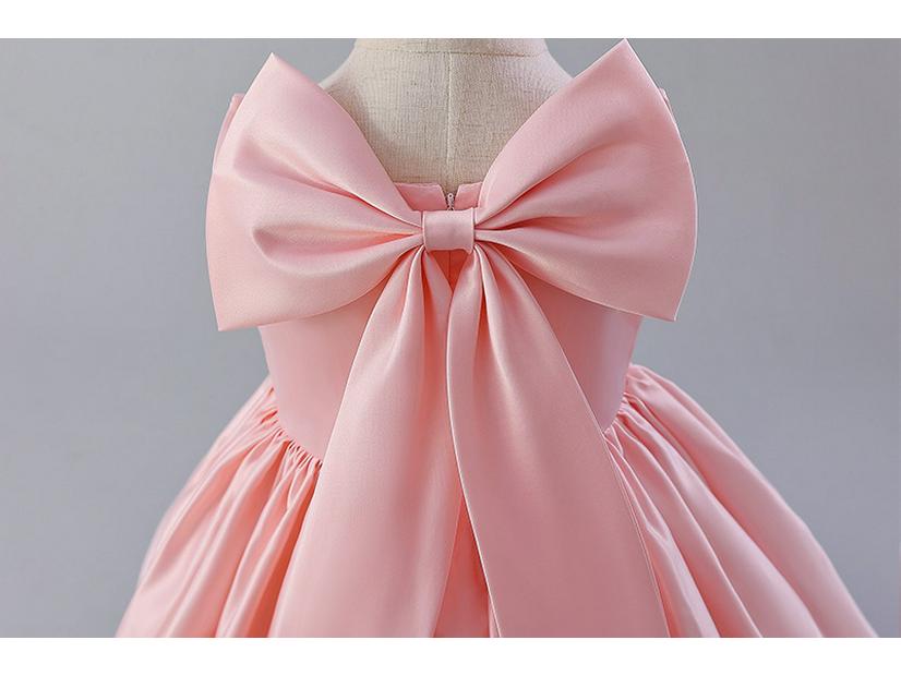 Европейское и американское атласное платье для девочки на день рождения и платье цветочницы с большим бантом