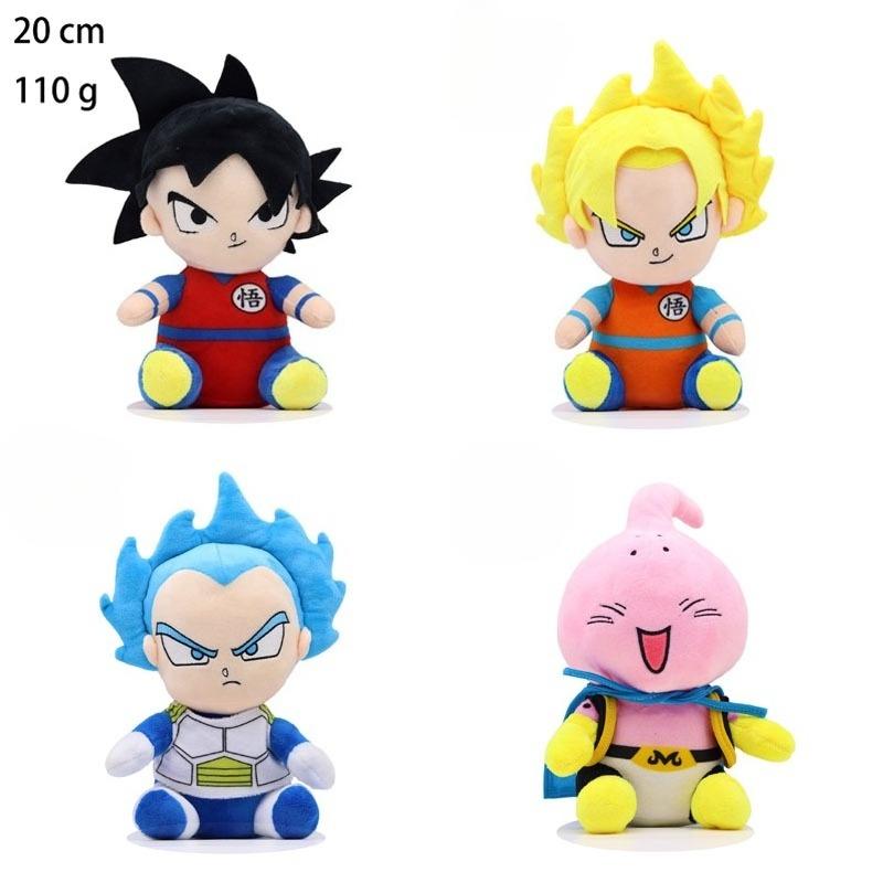 20cm New Cute Plush Stuffed Toys Saiyan Goku Vegeta Buu Cartoon Japan Anime Figure Doll Birthday Gifts Home Decor