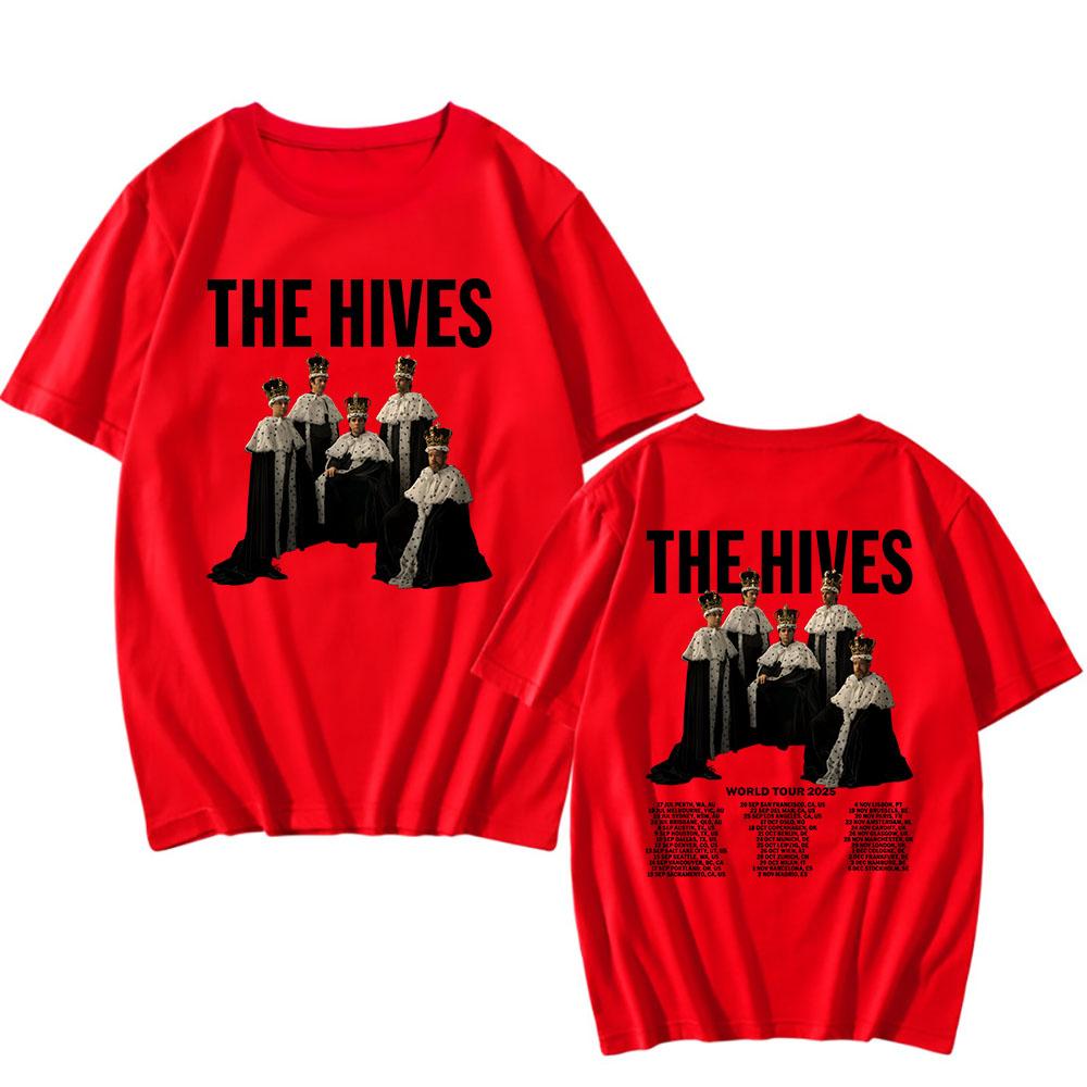 The Hives Мировой тур 2025 Футболка с коротким рукавом Летние хлопковые футболки Мода Графическая футболка рок-группы Унисекс Уличная одежда Мужские футболки