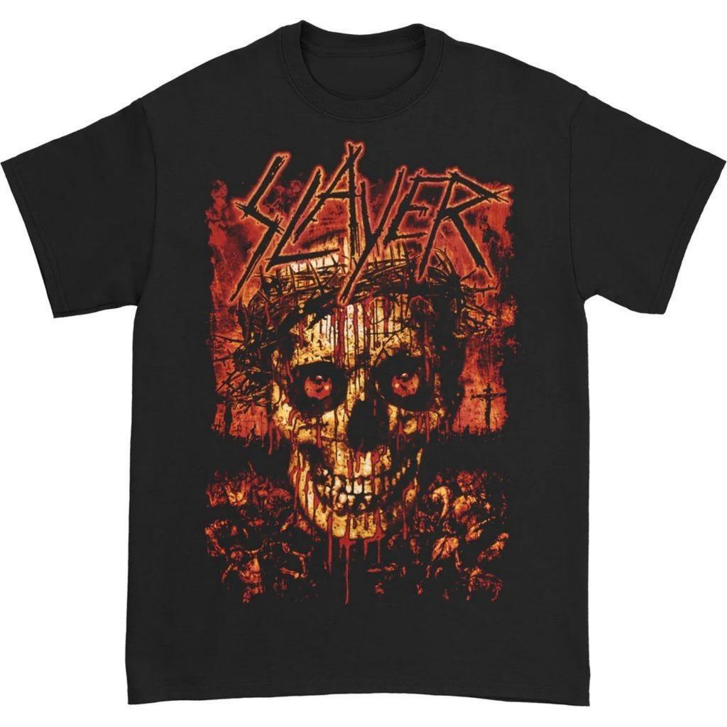 Футболка Slayer Коронованный Череп Высококачественная Роскошь Для Мужчин и Женщин Топ Y2k Летняя Горячая Распродажа 2026